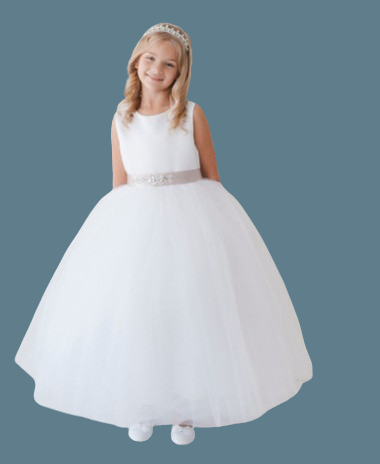 Tip Top Kids Communion Dress#205FrontSash is WhiteHeadpiece Not Included