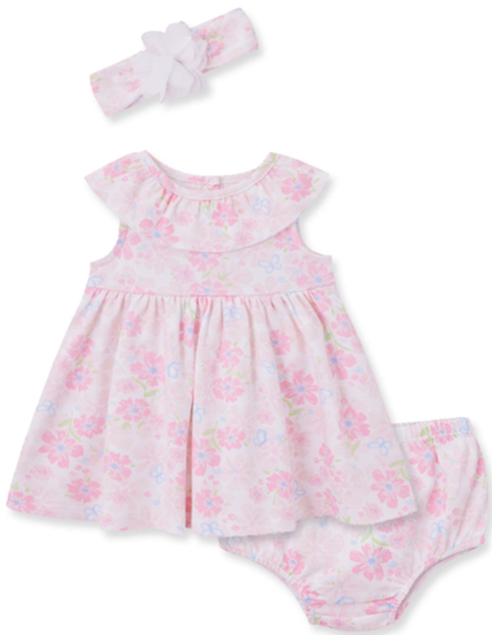 LITTLE ME LU12935N BABY GIRLS DREAM DRESS WITH PANTY AND MATCHING HEADBAND