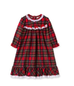 LITTLE ME S613495 TODDLER GIRLS CHRISTMAS PLAID NIGHTGOWN