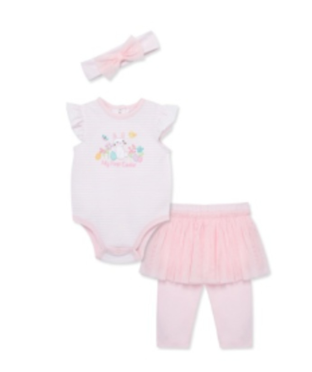 Little Me LCT14144 Clothes for Baby Girls' Bunny Tutu Skirt and Legging and Headband Set, Pink