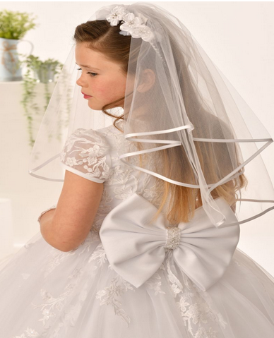 Sweetie Pie Communion Dress#302BackHeadpiece and gloves Not Included