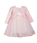 BONNIE JEAN PINK/WHITE TULLE DRESS WITH CARDIGAN