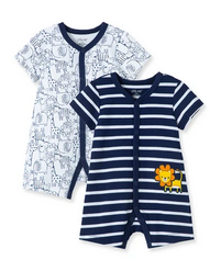 LITTLE ME L457 BABY BOYS 2-PACK LION ROMPERS