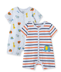 LITTLE ME 2-PACK ELEPHANT ROMPERS