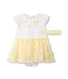 Little Me Baby Girls Butterfly Tutu Popover Dress with Matching Headband