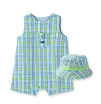 LITTLE ME BABY BOYS WHALE SUNSUIT WITH MATCHING HAT