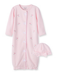 LITTLE ME BABY GIRLS FLORAL GOWN WITH MATCHING HAT