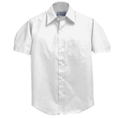 WhiteShort SleeveBroadcloth Shirt