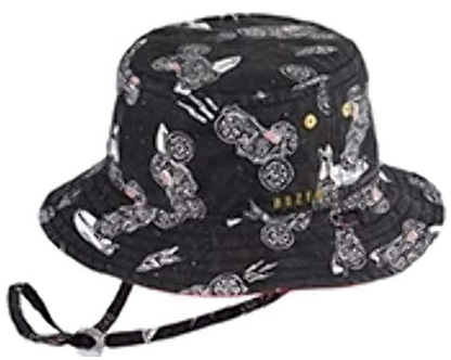 MILLYMOOK AND DOZER BOYS BLACK REVERSIBLE BUCKET HAT CHANCE 