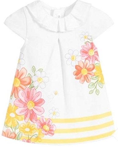 MAYORAL 1883 BABY GIRLS PINK/YELLOW FLORAL DRESS