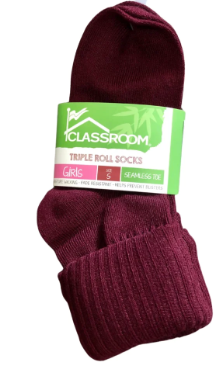  Maroon 3 Pack Triple Roll SocksSizes are According to Shoe Size