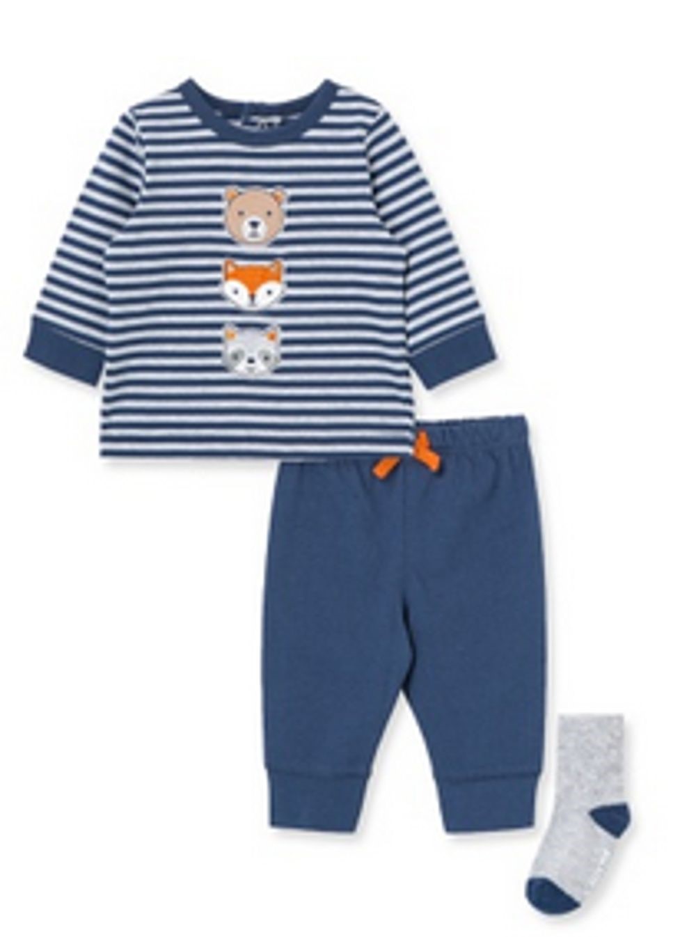 LITTLE ME L457 BABY BOYS 2 PIECE WOODLAND JOGGER SET WITH MATCHING SOCKS