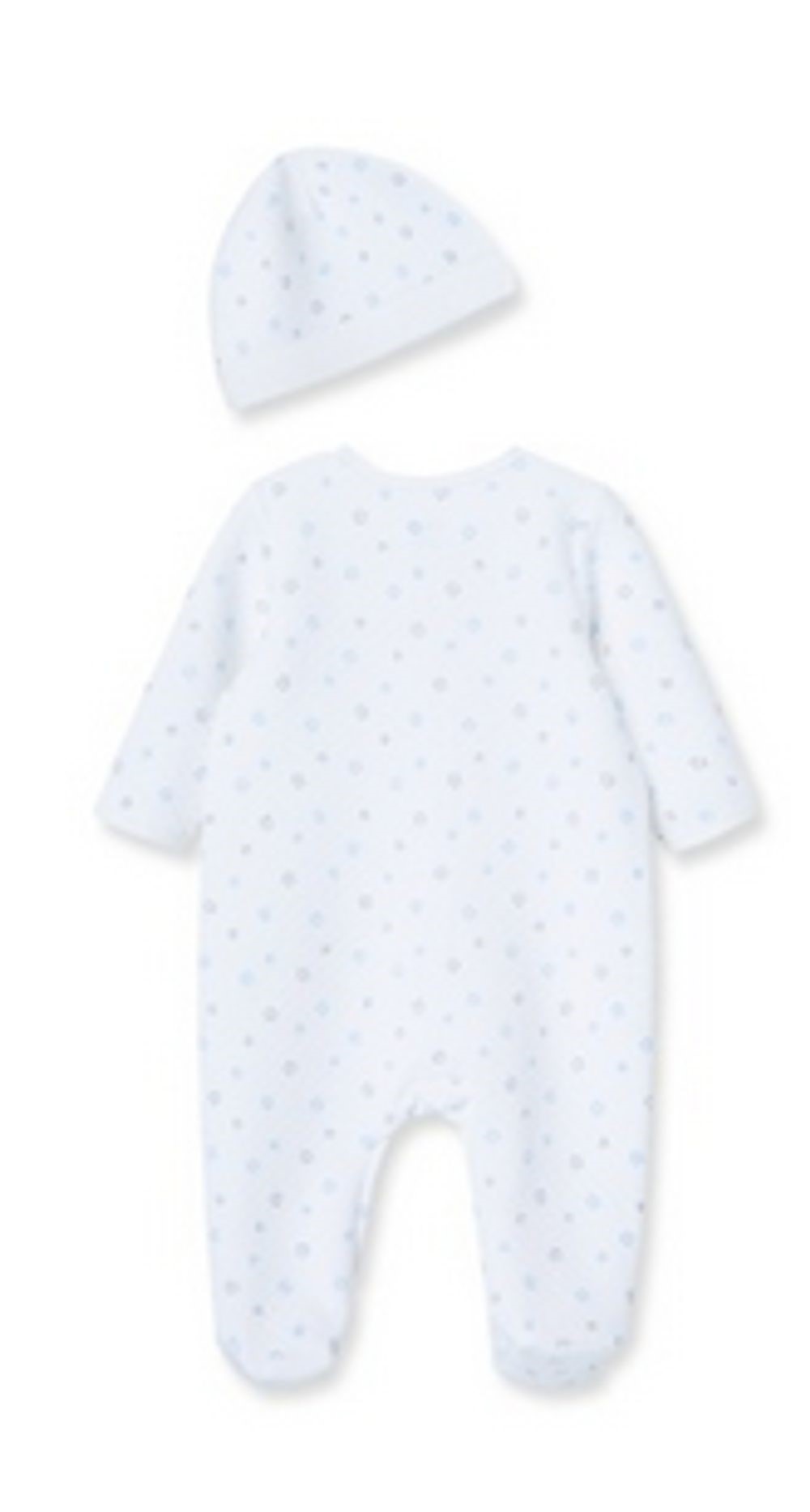 LITTLE ME L457 BABY BOYS STARS FLUFFY FUN QUILTED SLEEPER WITH MATCHING HAT 