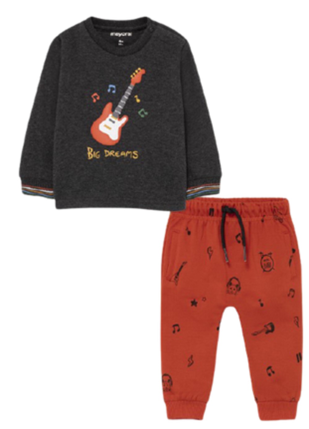 MAYORAL BABY BOYS FALL OUTFIT PANTS AND TOP SET (GUITAR DREAMS)