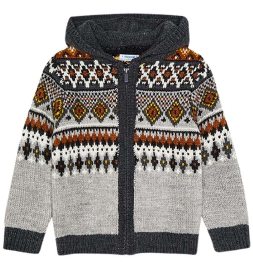 MAYORAL BOYS WOVEN KNIT HOODIE SWEATER