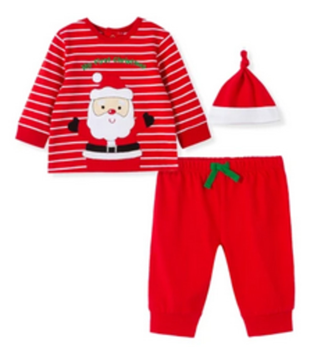 LITTLE ME BABY BOYS MY FIRST CHRISTMAS 3 PIECE HOLIDAY JOGGER SET