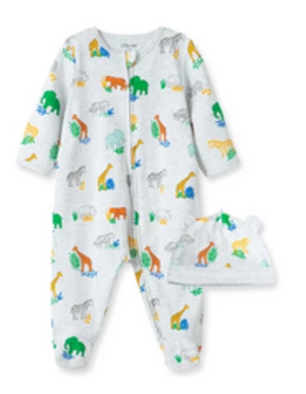 LITTLE ME SAFARI PALS FOOTIES WITH MATCHING HAT