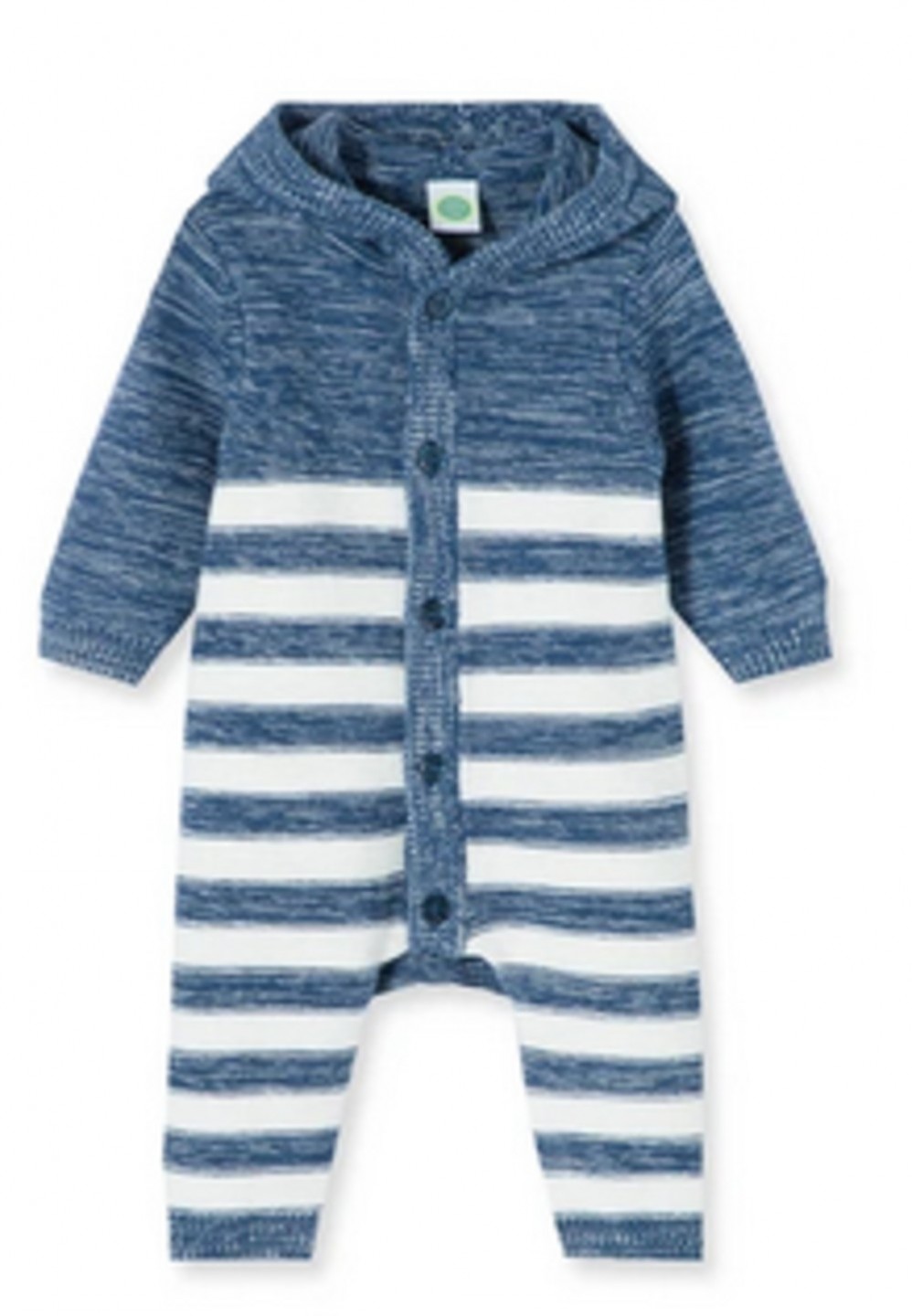 LITTLE ME BABY BOYS BLUE MARLED SWEATER COVERALLS