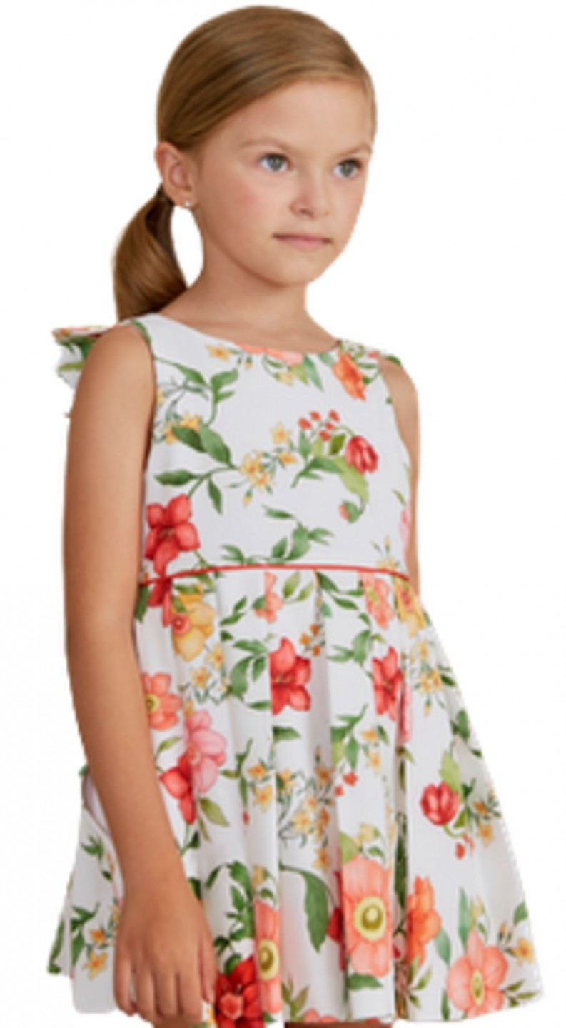 ABEL & LULA 5043 GIRLS FLORAL PRINTED SPECIAL OCCASION DRESS