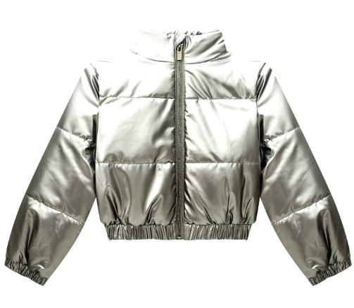 MILON GIRLS SILVER PUFFER JACKET