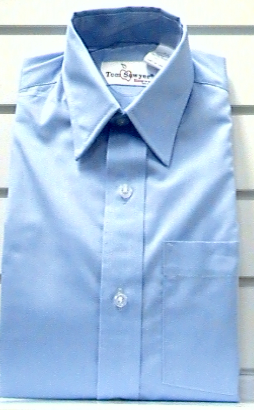 BlueShort SleeveBroadcloth Shirt