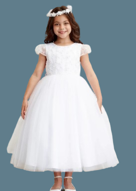 Tip Top Kids Communion Dress#210FrontHeadpiece Not Included