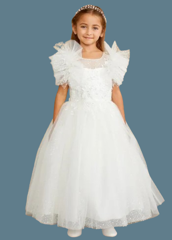 Tip Top Kids Communion Dress#216FrontHeadpiece Not Included